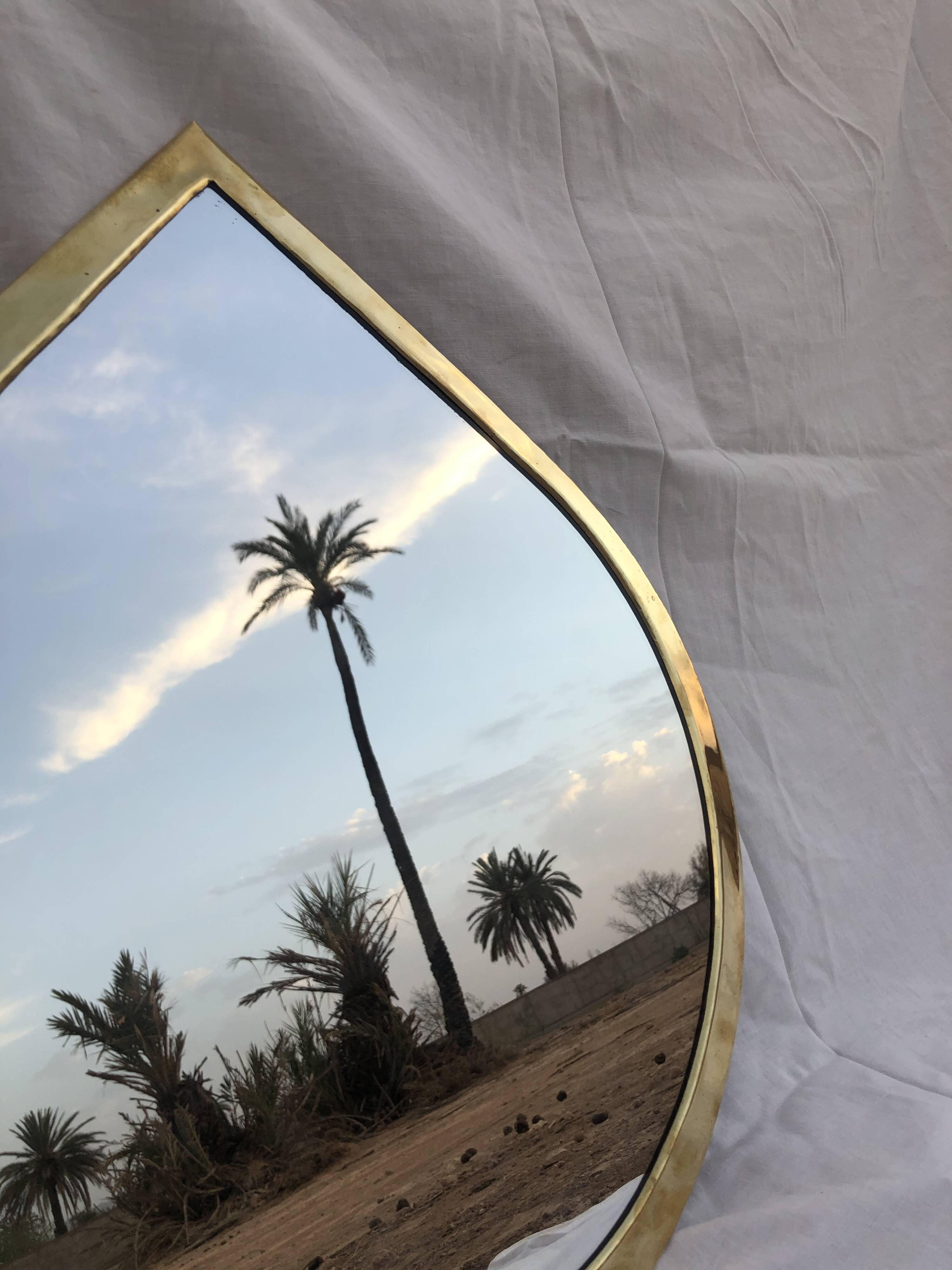 Lot de 4 miroirs en laiton – Artisanat marocain – fait main