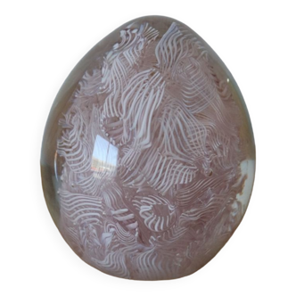 Sulphide murano pink paperweight