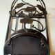 Handmade metal umbrella stand, darkbrown, vintage