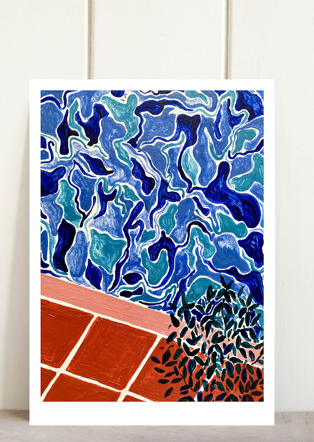 Pool with plant print