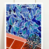 Pool with plant print