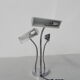 Vintage desk lamp with 3 chromed shades