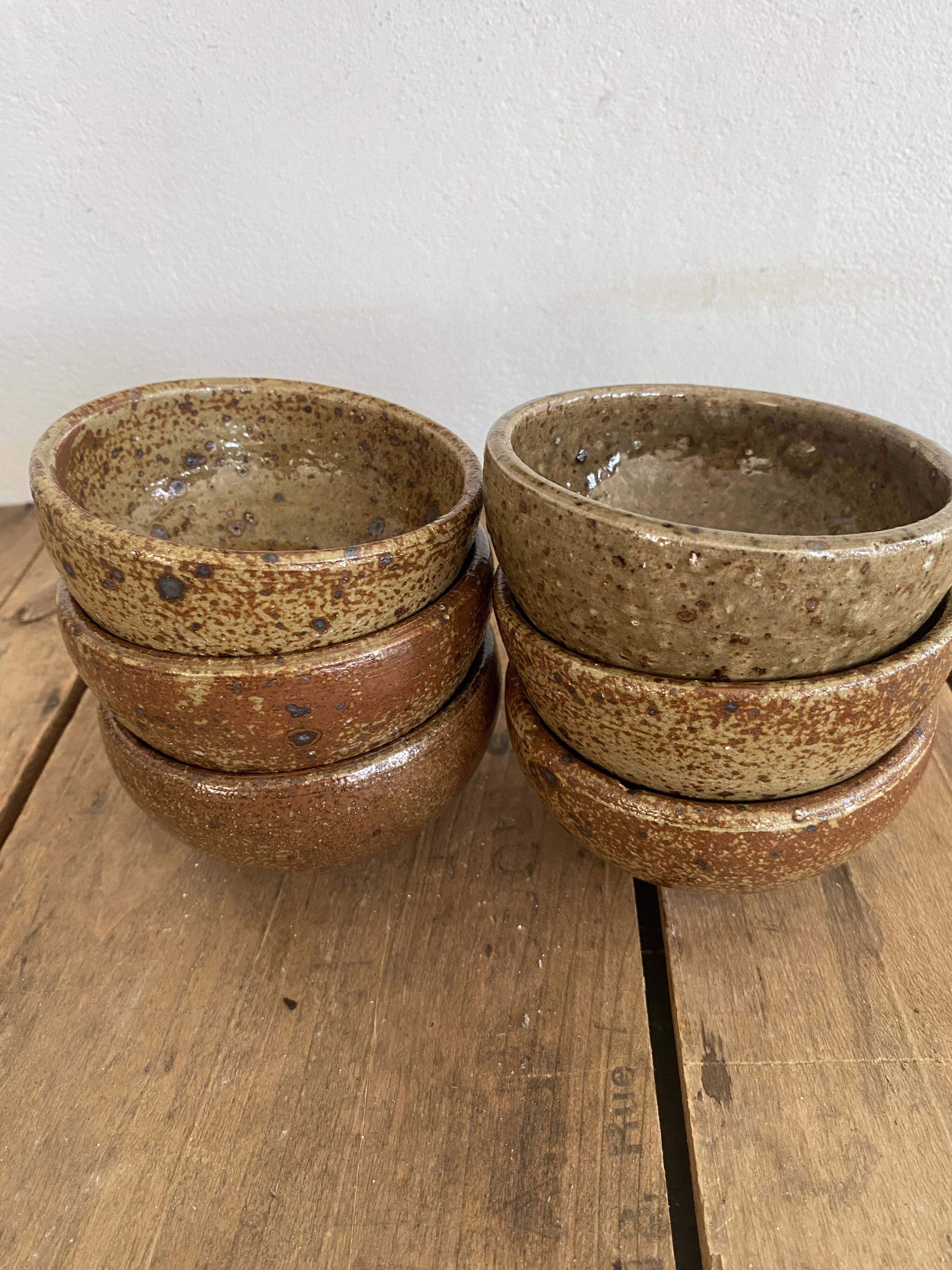 Salad bowl, 6 ramekins signed F. Baudat