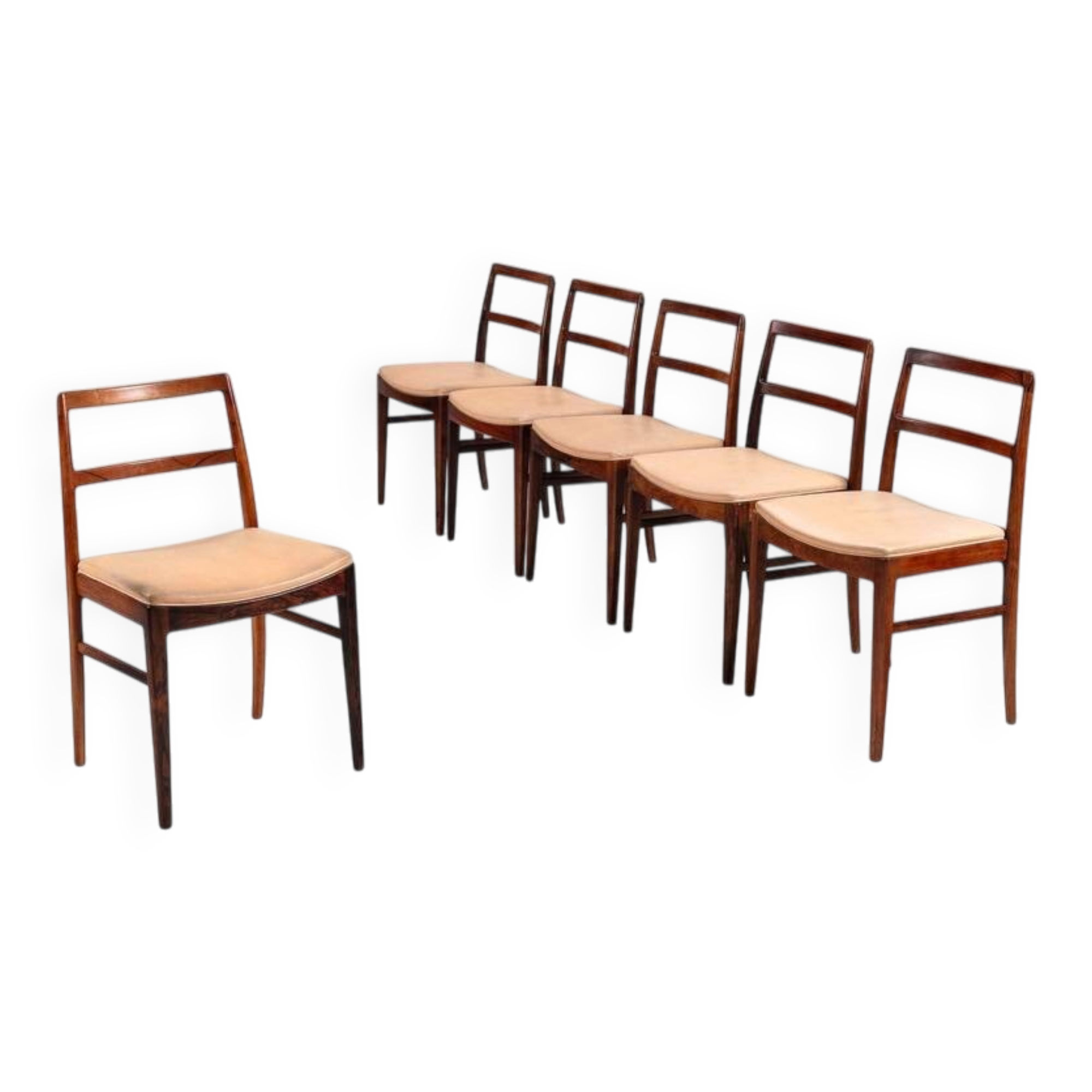 Arne Vodder model 430 dining chairs rosewood Sibast Mobler Denmark 1960