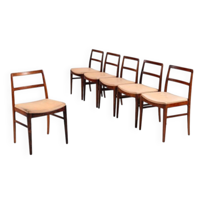 Chaises de salle à manger modèle 430 Arne Vodder en palissandre Sibast Mobler Danemark 1960