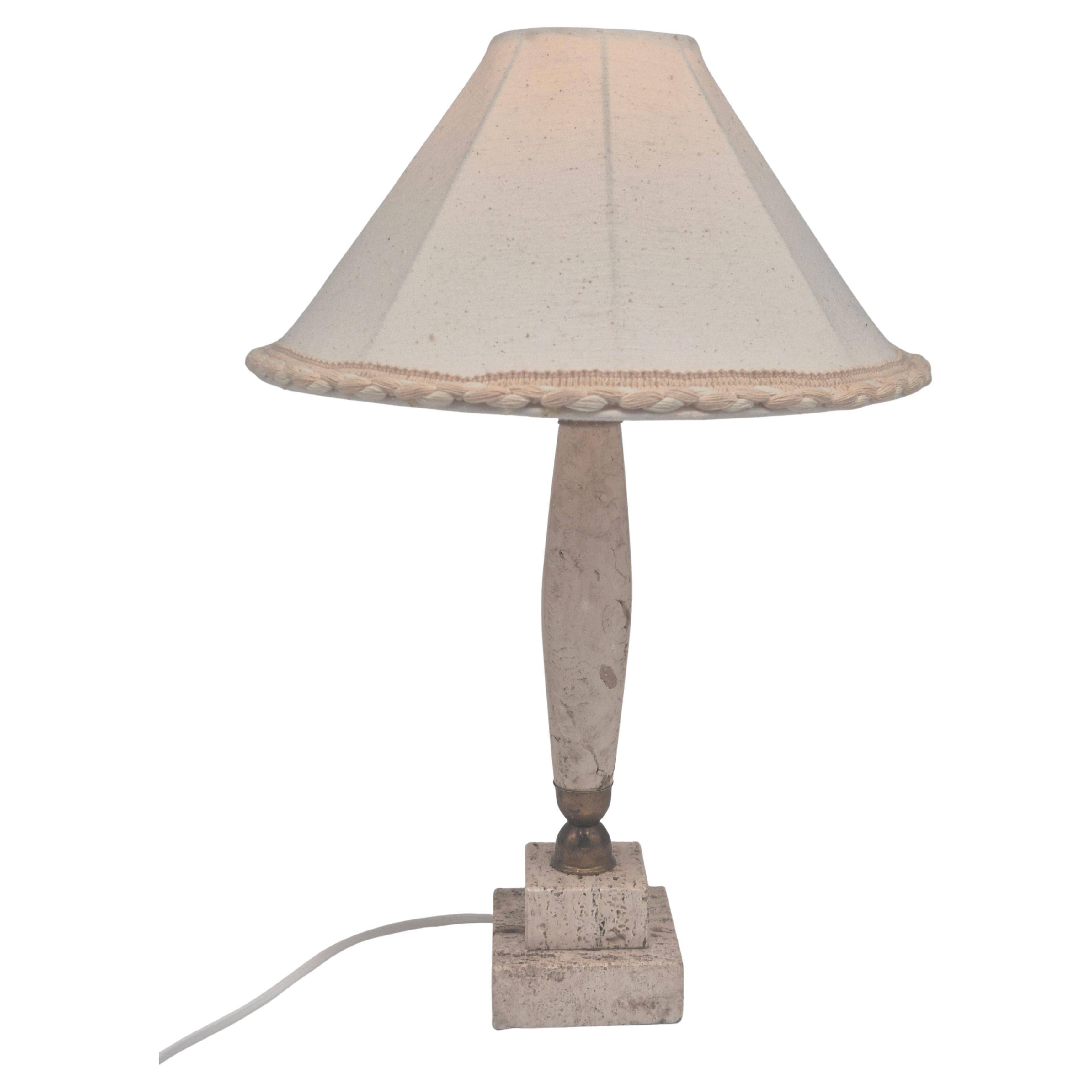 Table lamp in onyx and travertine, mid-century modern, 1970s.