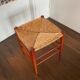 Mid-Century Wicker and Beech Stool, 1960s