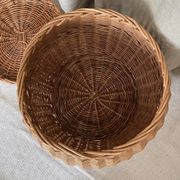Rattan storage pouffe from the 60s-70s.
