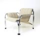 Lounge chair by viliam chlebo in chrome and linen, kodreta 1979
