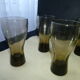 Set de 6 verres de table forme scandinave brun fumé