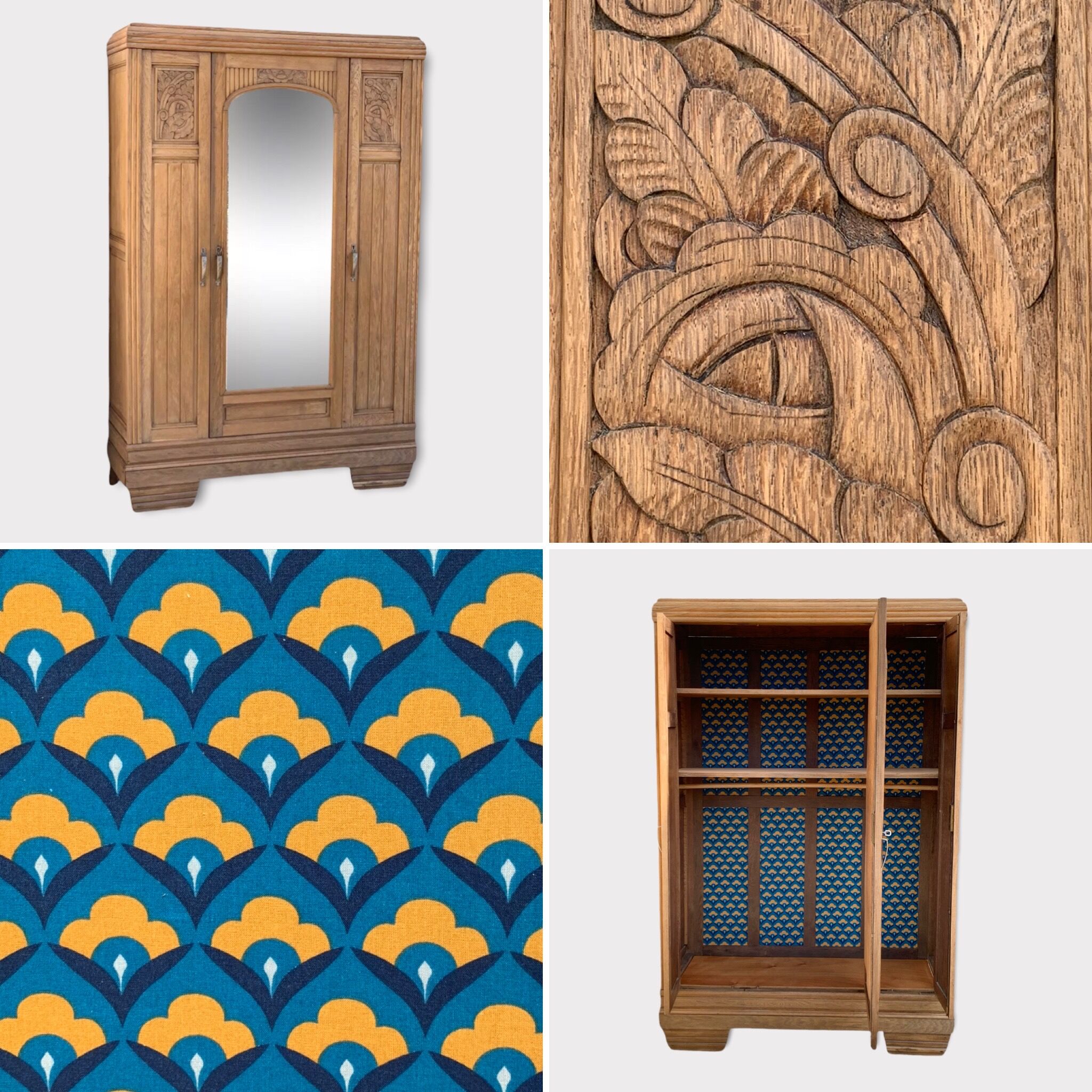 Parisian wardrobe raw wood 1920