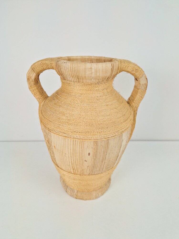 Mid-Century Terracotta Amphora Jar Vase with Handles, 1950s