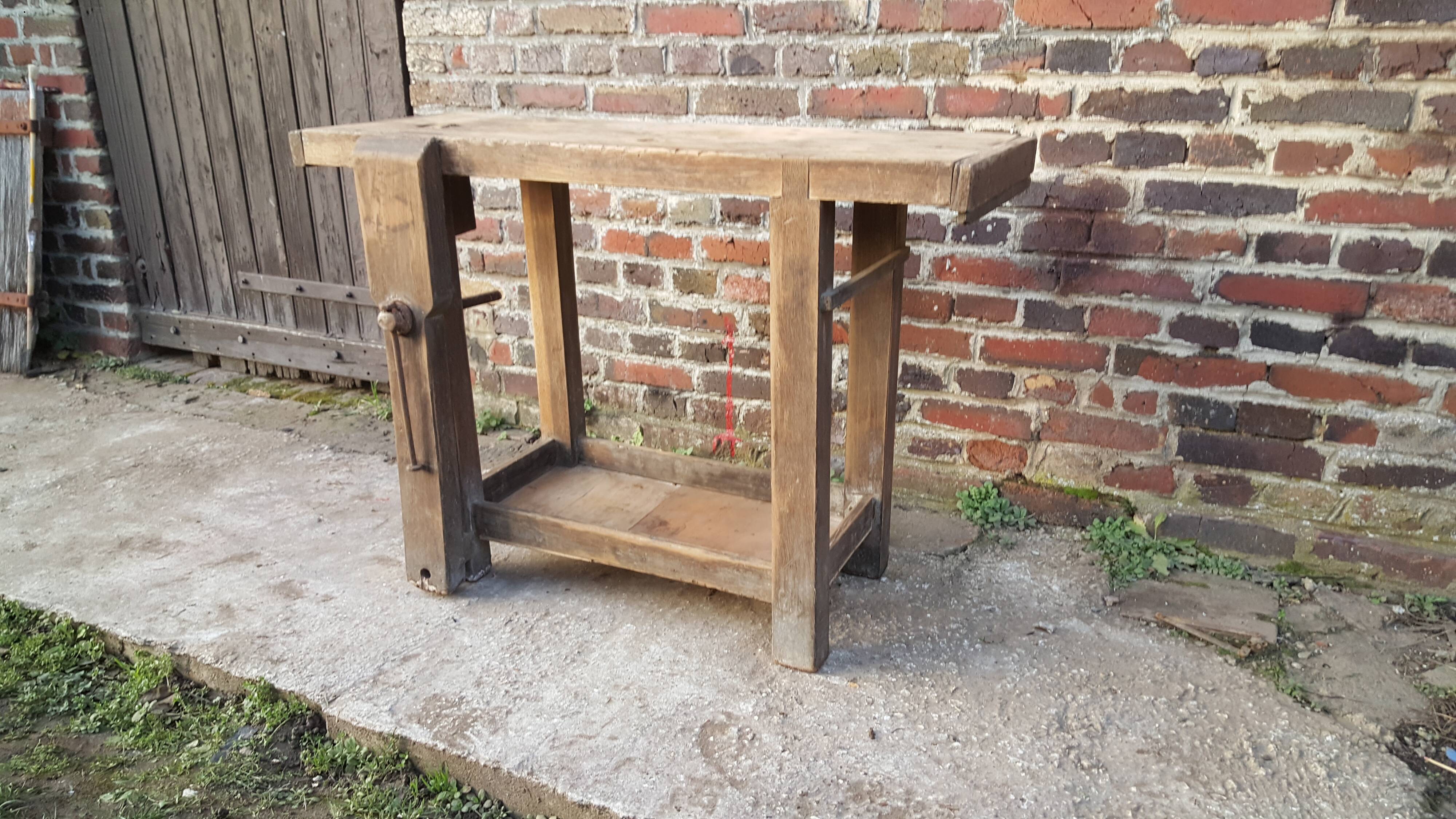 Small built old wooden 1950 IDEAL entrance console