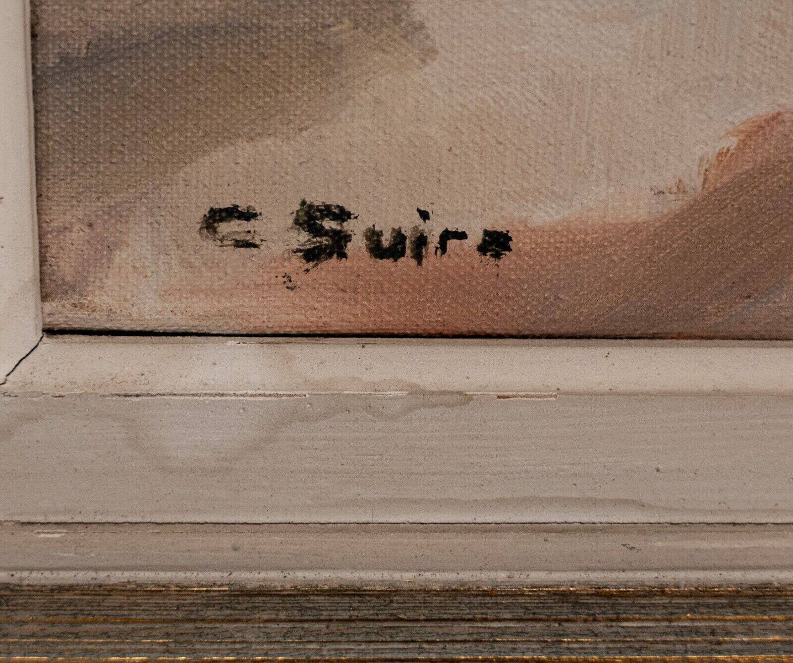 Oil on canvas by C. Suire bouquet of flowers 20th cerus frame