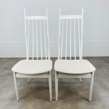 2 Scandinavian chairs with white bars from the 60s