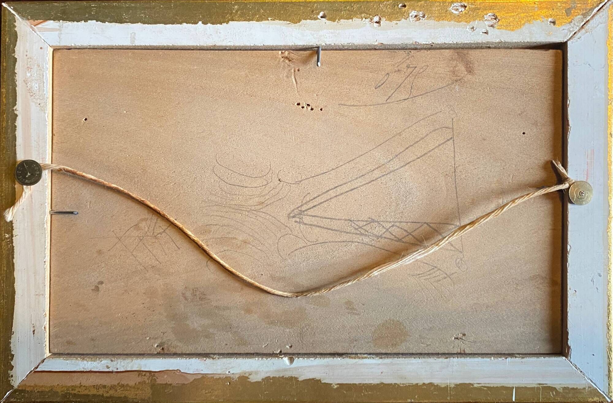 Tableau HSP "Marine aux voiliers" signée + cadre vers 1950