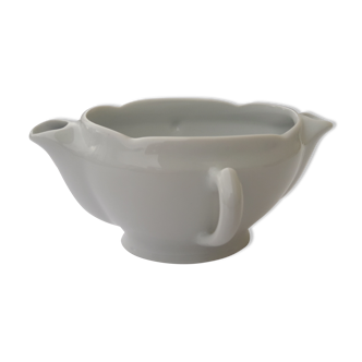 Lean fat saucière in white earthenware