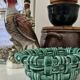 Vintage woven ceramic basket