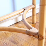 Half-moon rattan console