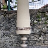 Beige ceramic lamp with crackle look, vintage 1970