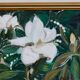 Huile sur toile « Motifs floraux » par Eila C, Suède milieu XXème