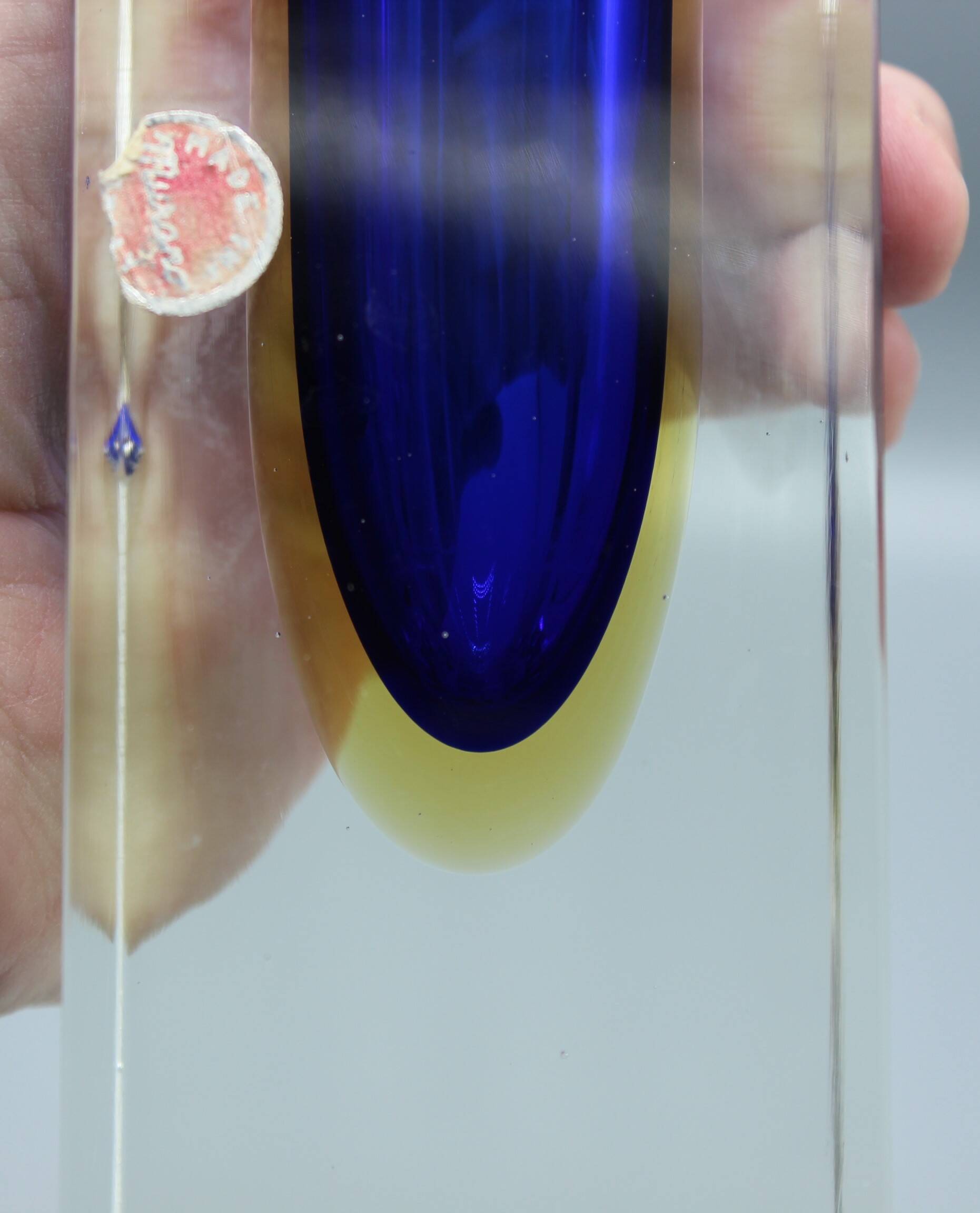 Large vintage sommerso vase murano glass flavio polished seguso italy 1970