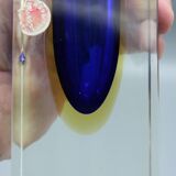 Large vintage sommerso vase murano glass flavio polished seguso italy 1970