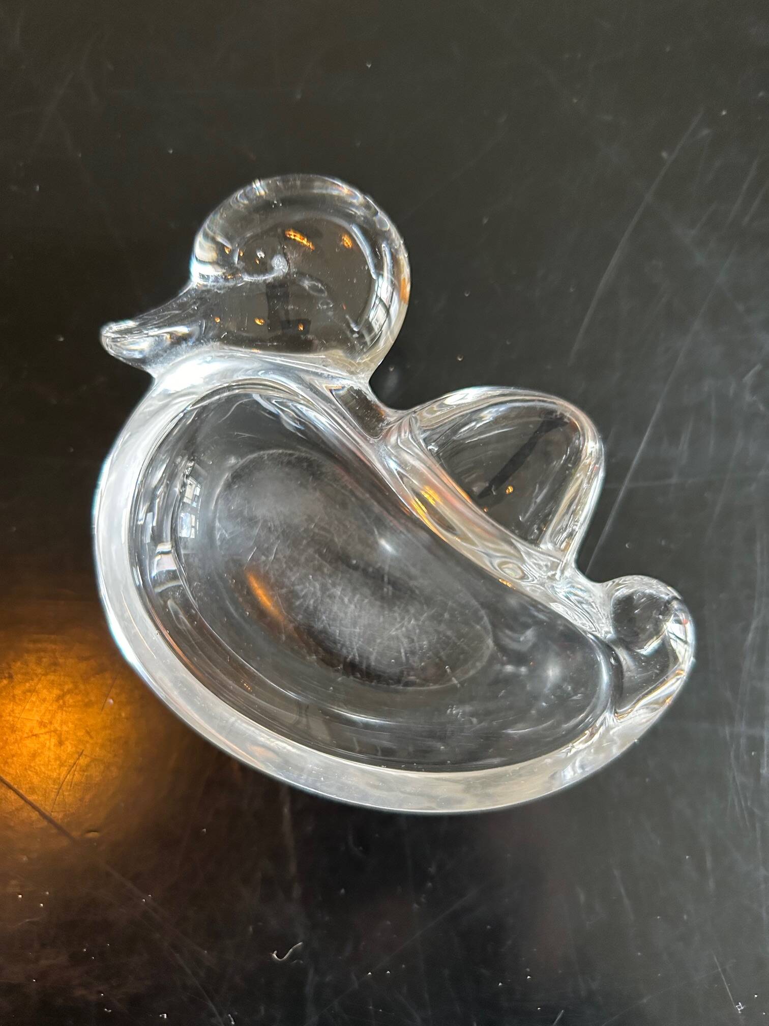 vide poche canard en cristal