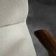 Fauteuil haut de salon vintage en teck et tissu bouclé blanc du milieu du siècle norvégien, années 1960