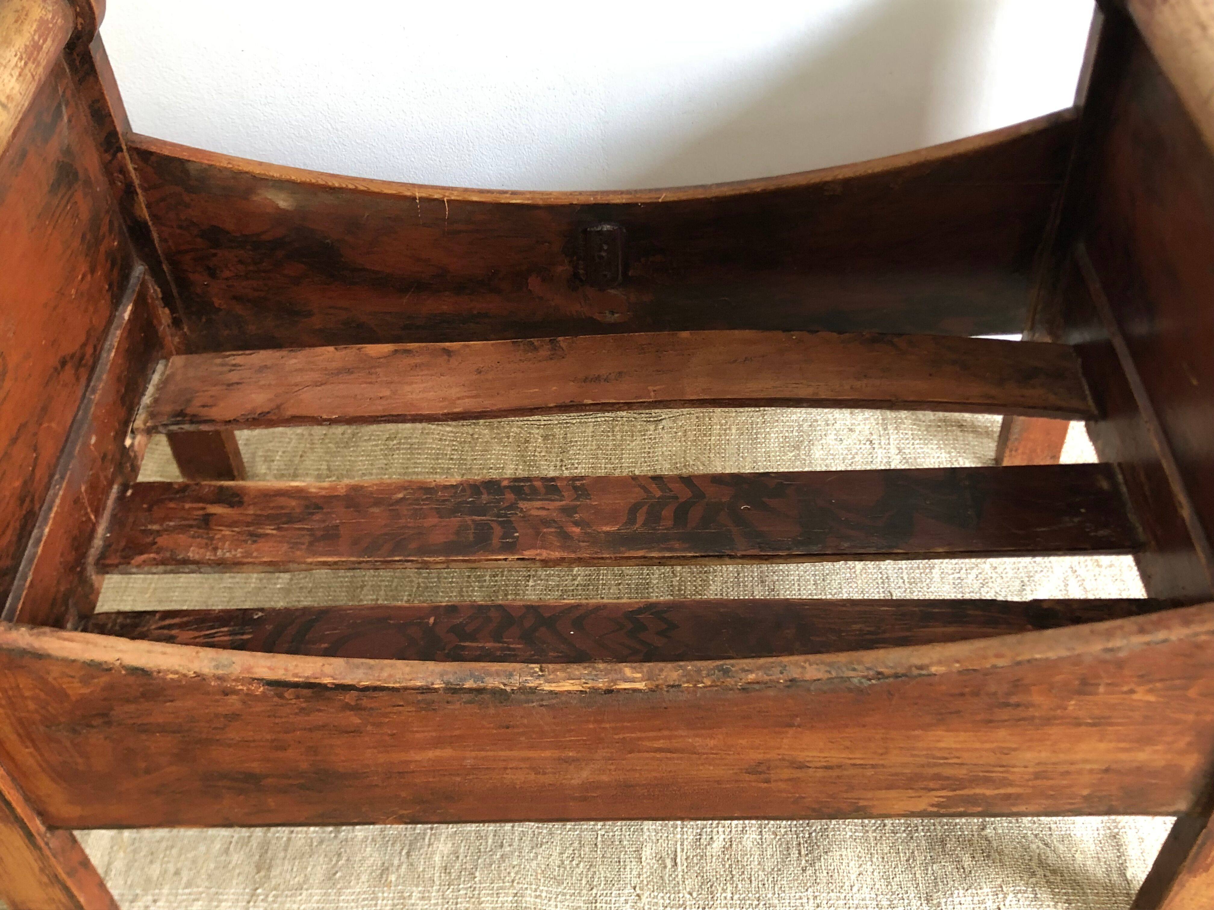 Roller doll bed, antique toy