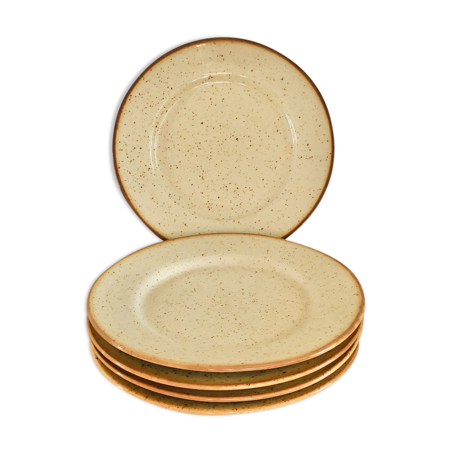 Lot of 5 speckled Tulowice dessert plates