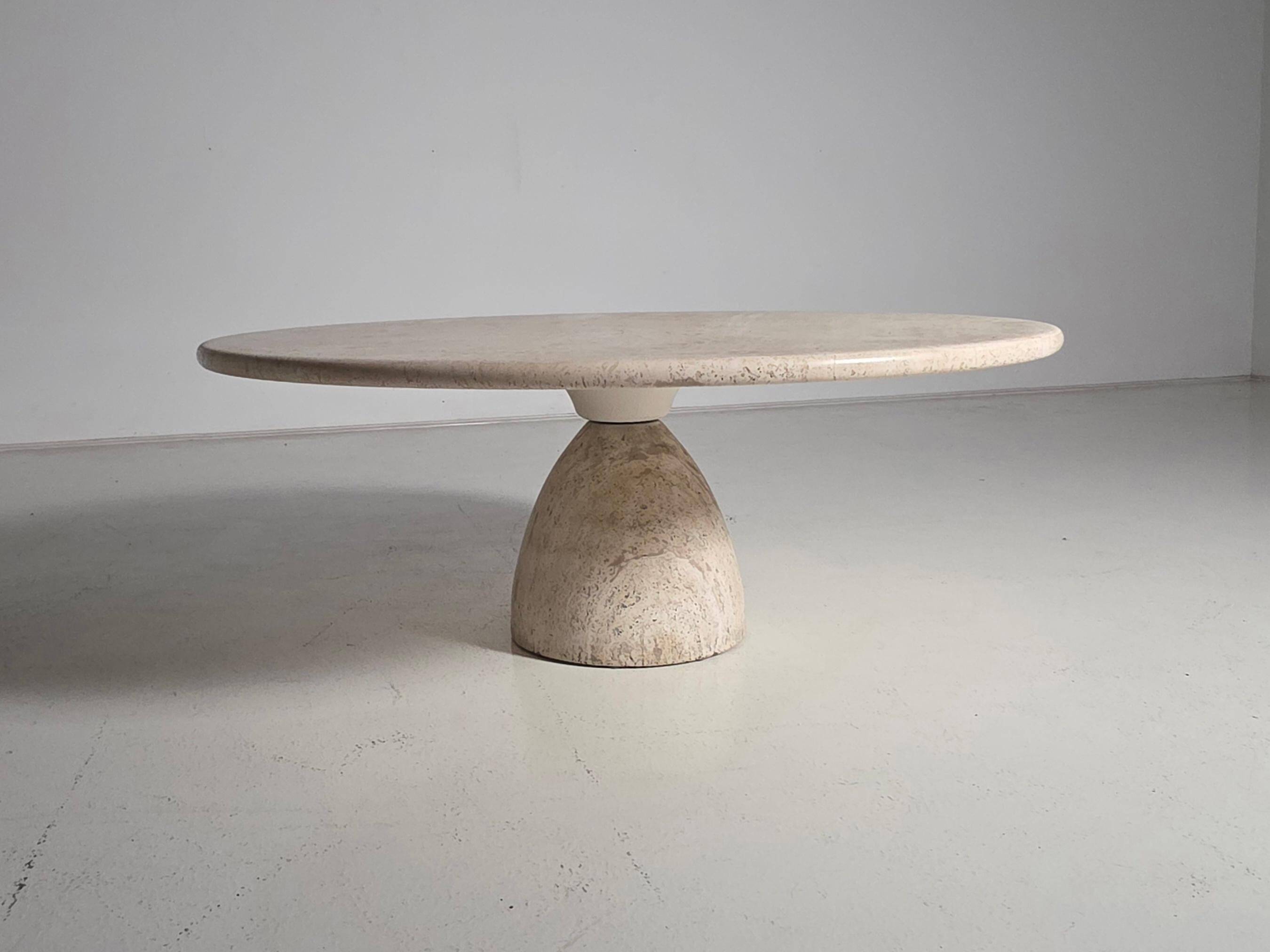 Finale 1790 travertine coffee table by Peter Draenert, 1970s.