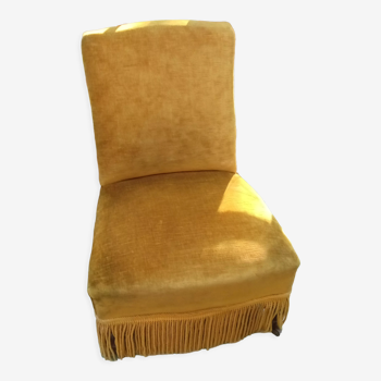 Mustard velvet toad armchair