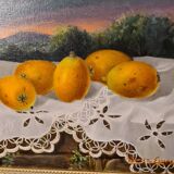 Painting by Perez Enero signed Still Lifes, H49x55 Superb framing very rare, because to paint