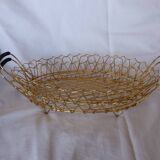 Flat gold metal and scoubidou basket basket