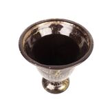 Lucien BRISDOUX Vase or bowl in black ceramic and gold oil