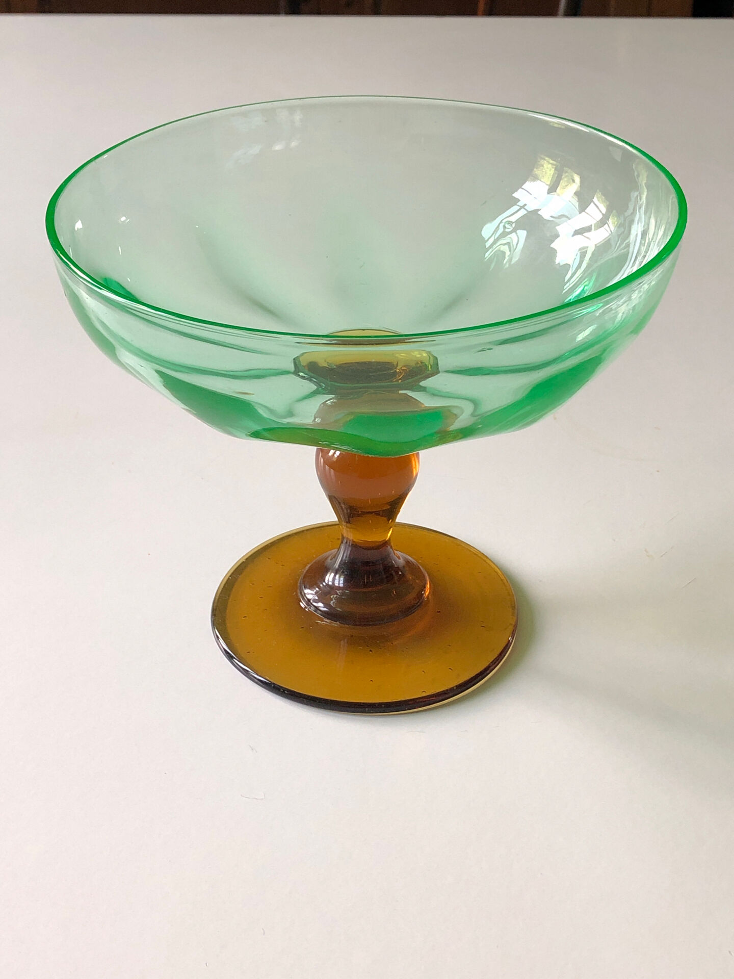 Footed glass bowl