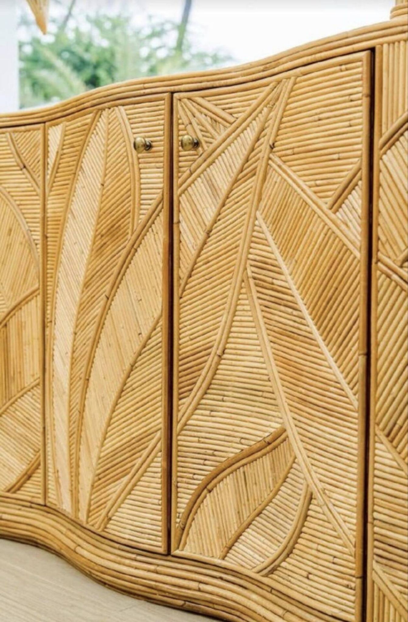 Enfilade « feuilles » en rotin 