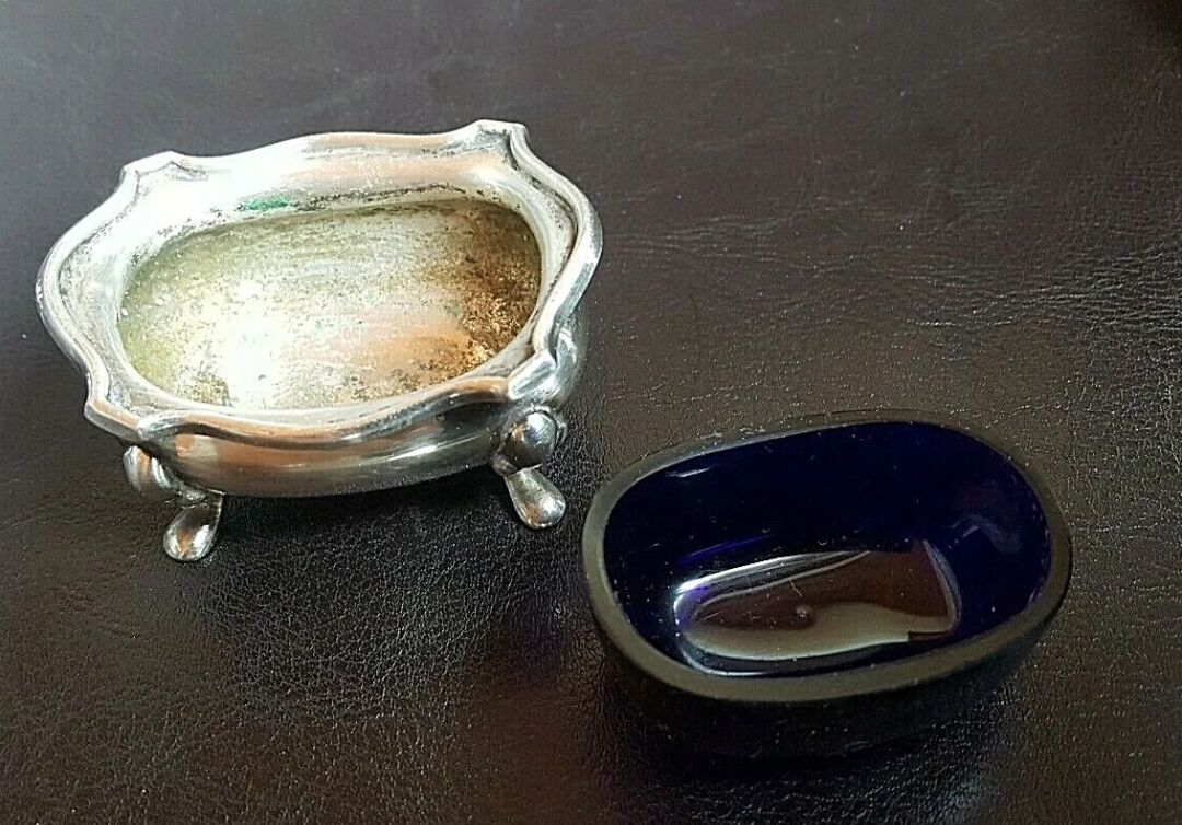 Old condiment set mappin & webb silver metal 20th miniature | Selency