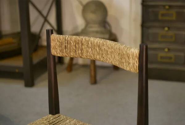 Pair of chairs with rush seats, 1970