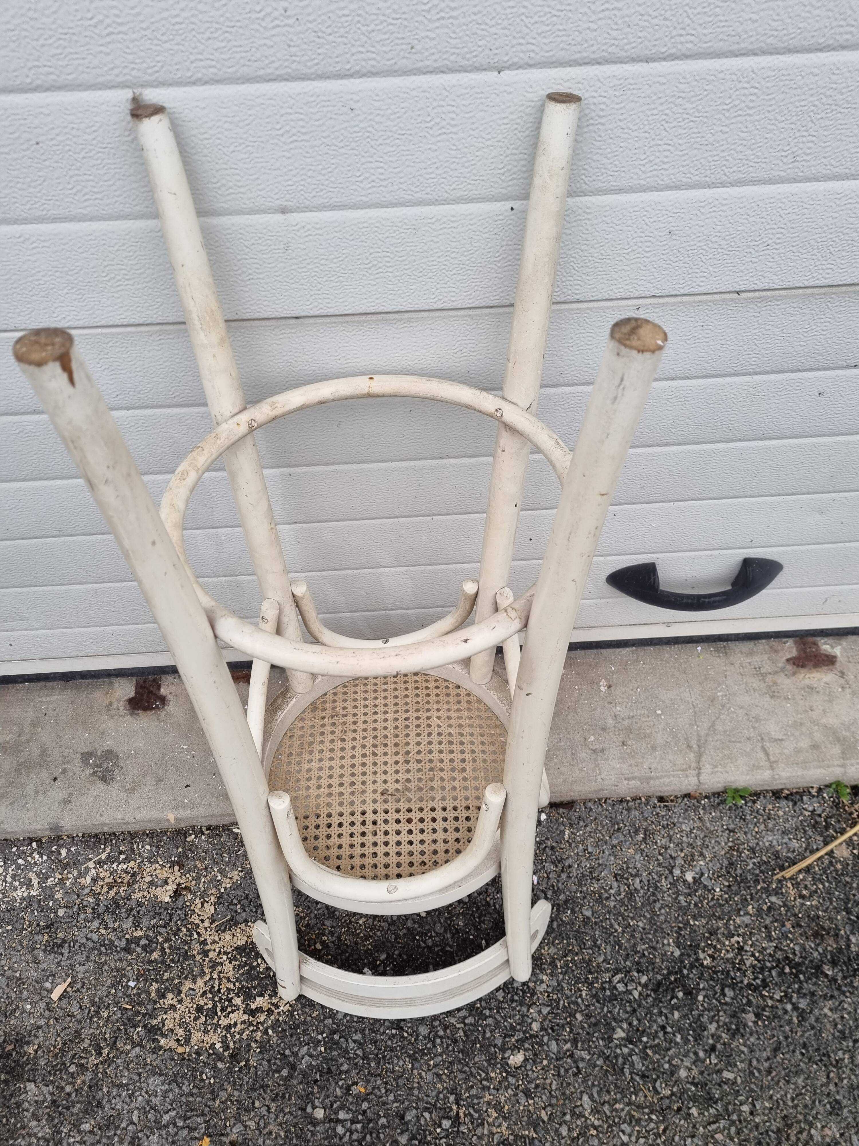 High rattan stool from 1970