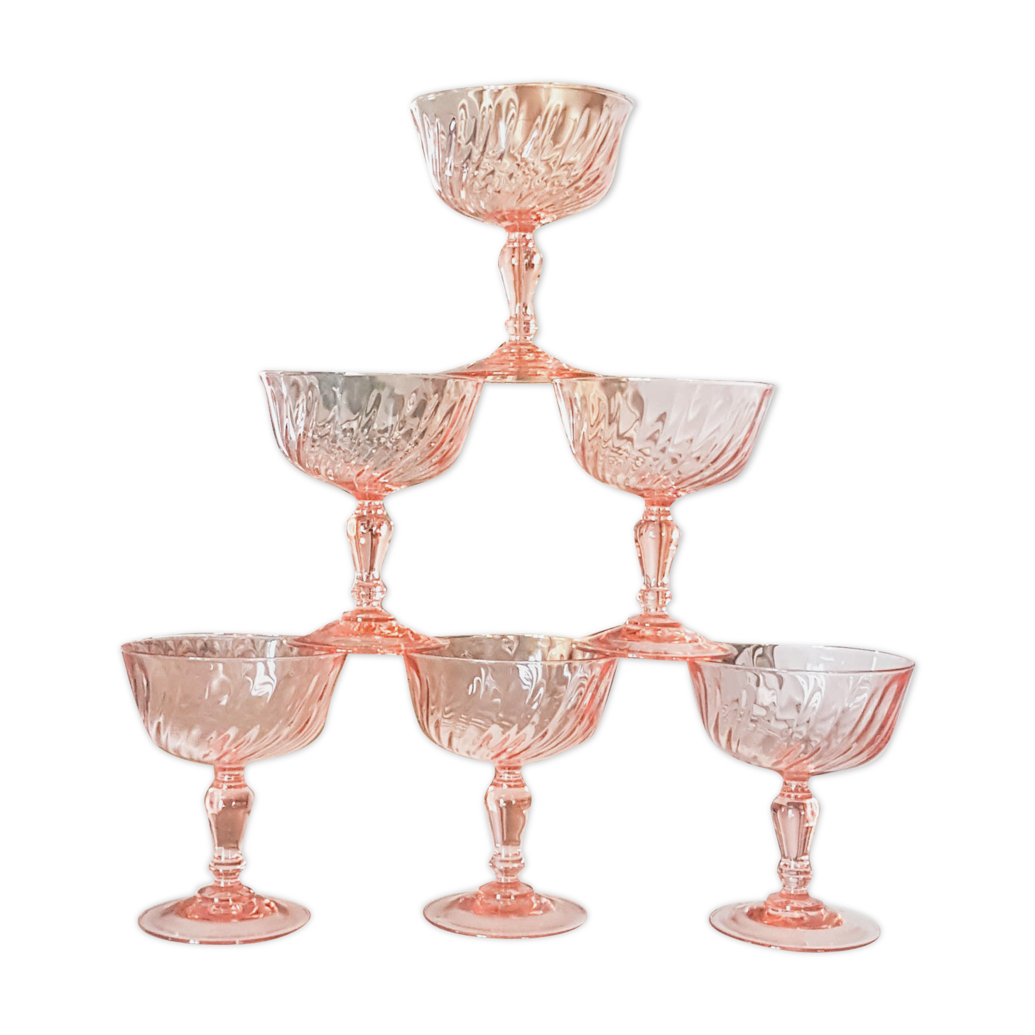 6 rosaline arcoroc luminarc champagne glasses