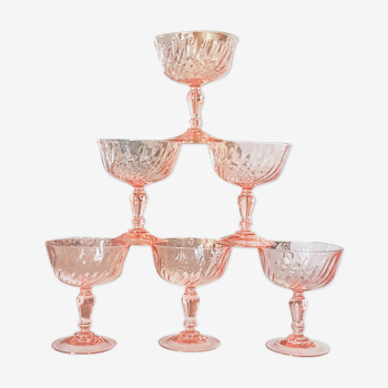 6 rosaline arcoroc luminarc champagne glasses