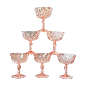 6 rosaline arcoroc luminarc champagne glasses