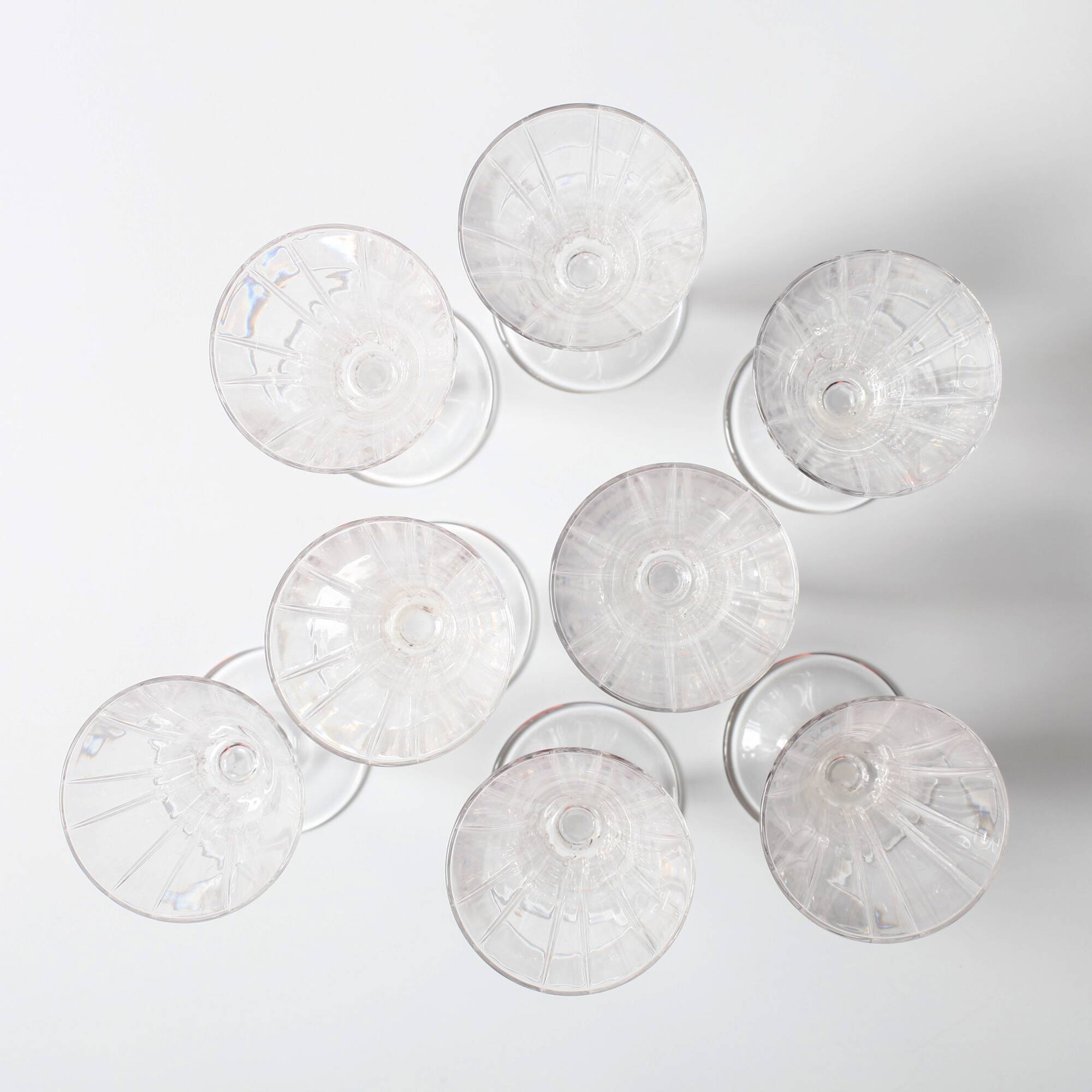 Set of 8 Crystal Vintage Champagne Flutes, Prosecco Clear Italian
