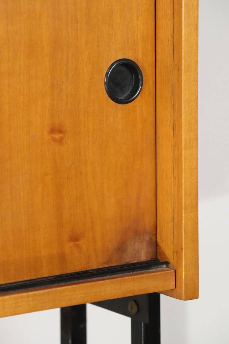 Vintage desk with modular bookcase in wood and metal, 1960