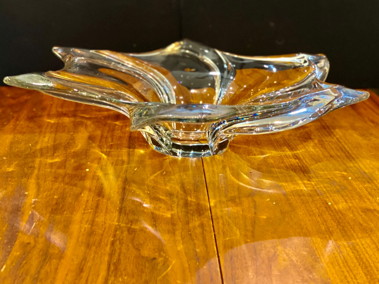 Crystal basin of the art crystallery of vannes circa 1970