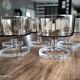 Lot de 5 coupes à champagne vintage Luminarc modèle Suède buvant en verre fumé
