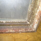 Miroir mural ancien en bois et stuc 43x53cm