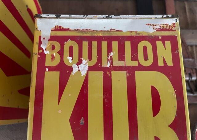 Duo of boxes Bouillon Kub metal 1950